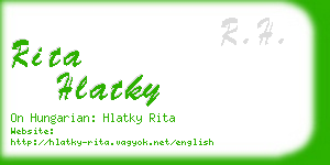 rita hlatky business card